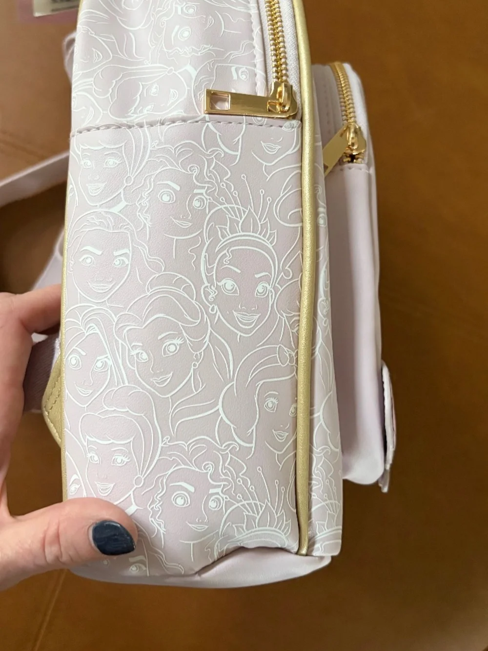 NWT Loungefly Disney Princess Castle & Roses Sketch Mini Backpack Pink appliqué